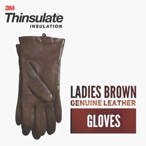 3M Thinsulate Brown Leather Gloves
